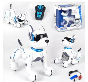 Робот собака на радиоуправлении Kimi со звуковыми эффектами Бело-синяя 6965326081093