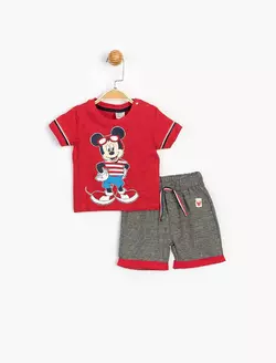 Костюм (футболка, шорты) Mickey Mouse Disney 12-18 мес (80-86 см) красно-серый MC15454