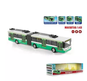Троллейбус с инерционным механизмом Kimi со световым и звуковым эффектом Бело-зеленый 6988600092929