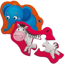 Магнитные мягкие пазлы Слон и Зебра Vladi Toys 6 элементов 4820195058855