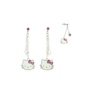 Серьги-цепочки Hello Kitty Sanrio Бело-розовый 4045316573073