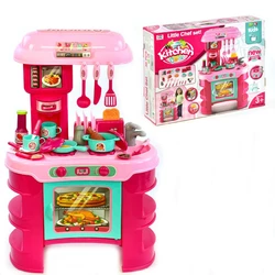 Кухня с набором посуды Kimi со звуковым и световым эффектом Розовый 6975434380483