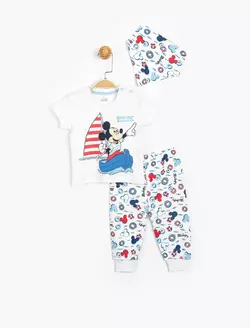 Костюм (футболка, штаны, бандана) Mickey Mouse Disney 12-18 мес (80-86 см) белый MC15473