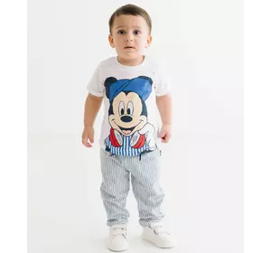Костюм (футболка, штаны) Mickey Mouse 68-74 см (6-9 мес) Disney MC17268 Белый 8691109879233