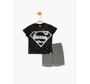 Костюм (футболка, шорты) Superman DC Comics 2 года (92 см) черно-серый SM15646