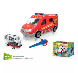 Пожарная машина Конструктор Kimi со световым и звуковым эффектом Красная 6900045113069