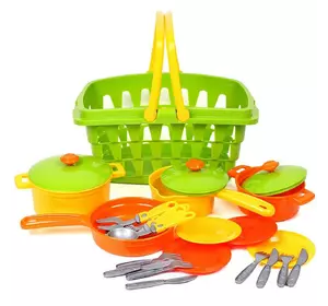 Набор посуды с корзиной ТехноК Разноцветный 4823037604456