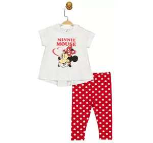 Костюм (футболка, штаны) Minni Mouse 86 см (1 год) Disney MN17357 Бело-красный 8691109876058