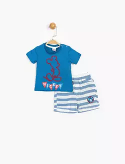 Костюм (футболка, шорты) Mickey Mouse Disney 6-9 мес (68-74 см) бело-синий MC15450