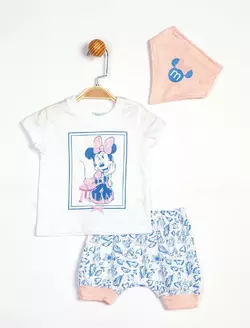 Набор (футболка,шорты,бандана) Minni Mouse 12-18 мес (80-86 см) Disney (лицензированный) Cimpa белый розовый