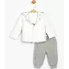 Костюм (куртка, штаны, лонгслив) 80-86 см (12-18 мес) Panolino PL16348 Бело-серый 8691109833143