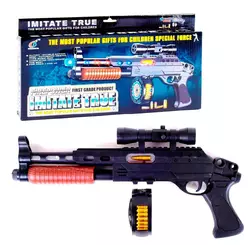 Ружье Подсветка Звук Kimi Черный 6974436410600 Ружье Подсветка Звук Kimi Черный 6974436410600