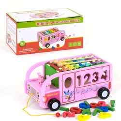 Деревянный автобус-сортер Kimi ксилофон Разноцветный 6900067392190 Деревянный автобус-сортер Kimi ксилофон Разноцветный 6900067392190