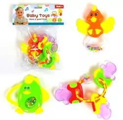 Набор погремушек-грызунков 3 шт Kimi разноцветные 82087048 Набор погремушек-грызунков 3 шт Kimi разноцветные 82087048