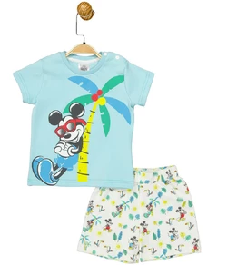 Костюм (футболка, шорты) Mickey Mouse 86 см (1 год) Disney MC17251 Бело-синий 8691109877857