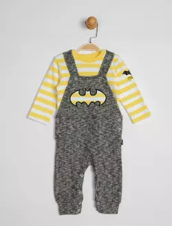 Полукомбинезон (+ кофта) Batman 6-9 мес (68-74 см) DC Comics (лицензированный) Cimpa серый желтый KZ15900 Полукомбинезон (+ кофта) Batman 6-9 мес (68-74 см) DC Comics (лицензированный) Cimpa серый желтый KZ15900