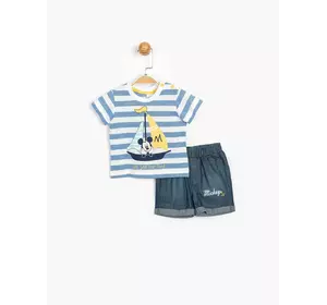Костюм (футболка, шорты) Mickey Mouse Disney 12-18 мес (80-86 см) бело-синий MC15449