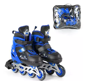 Роликовые коньки Roller 30-33 р со световым эффектом Черно-синий 6900066343162