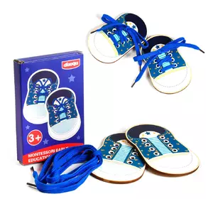 Деревянная шнуровка Обувь Kimi Бело-синий 6900077468748