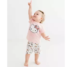 Костюм (футболка, шорты) Hello Kitty 86 см (1 год) Cimpa HK17480 Бело-розовый 8691109874870