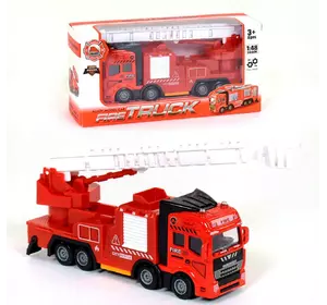 Металлическая пожарная машина с инерционным механизмом 1:48 Kimi красная 84397048