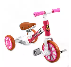 Детский велосипед 2 в 1 Best Trike Бело-розовый 6989229360055