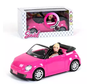 Кукла с машиной и собачкой 16 см Kimi со световым и звуковым эффектом Розовая 6984229435734