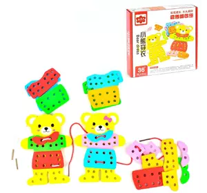 Деревянная шнуровка Мишка Kimi разноцветная 69562048 Деревянная шнуровка Мишка Kimi разноцветная 69562048