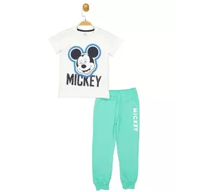 Костюм (футболка, штаны) Mickey Mouse 98 см (3 года) Disney MC18069 Бело-бирюзовый 8691109887702
