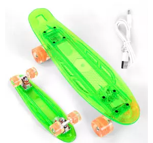 Пенни борд Board прозрачная дека со световым эффектом Салатовый 6900066356537 Пенни борд Board прозрачная дека со световым эффектом Салатовый 6900066356537