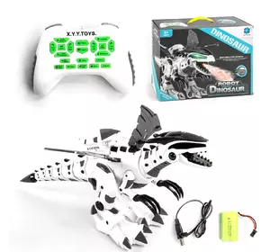 Робот-динозавр на радиоуправлении Kimi со световым дымовым и звуковым эффектом Бело-черный 6973610080059 Робот-динозавр на радиоуправлении Kimi со световым дымовым и звуковым эффектом Бело-черный 6973610080059