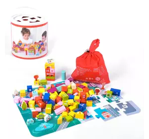 Деревянный конструктор-сортер Kimi 115 деталей Разноцветный 6900066334917 Деревянный конструктор-сортер Kimi 115 деталей Разноцветный 6900066334917