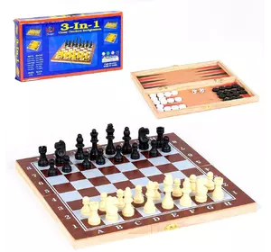 Набор 3в1 Kimi шахматы шашки нарды 78064048