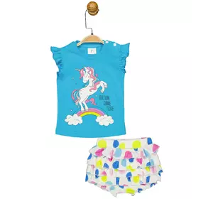 Костюм (футболка, шорты) 68-74 см (6-9 мес) Panolino PL17510 Бело-бирюзовый 8691109877741 Костюм (футболка, шорты) 68-74 см (6-9 мес) Panolino PL17510 Бело-бирюзовый 8691109877741