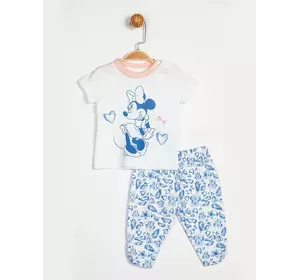 Пижама Minni Mouse 6-9 мес (68-74 см) Disney (лицензированный) Cimpa белый синий MN13933 Пижама Minni Mouse 6-9 мес (68-74 см) Disney (лицензированный) Cimpa белый синий MN13933