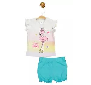 Костюм (футболка, шорты) 68-74 см (6-9 мес) Panolino PL17407 Бело-бирюзовый 8691109878144 Костюм (футболка, шорты) 68-74 см (6-9 мес) Panolino PL17407 Бело-бирюзовый 8691109878144