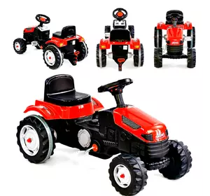 Веломобиль-трактор Alpha со световым эффектом Черно-красный 2000000025735