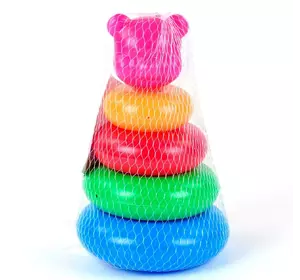 Пирамидка медвеженок 4 кольца Kimi разноцветная 06932048