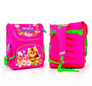 Ранец Котенок Kimi Ортопедическая спинка 1 отделение 3 кармана 25x20x35 cм розовый 66110048 Ранец Котенок Kimi Ортопедическая спинка 1 отделение 3 кармана 25x20x35 cм розовый 66110048