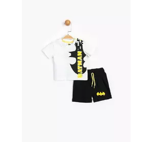 Костюм (футболка, шорты) Batman DC Comics 12-18 мес (80-86 см) бело-черный BM15588