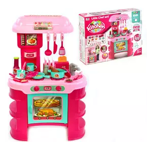 Кухня с набором посуды Kimi со звуковым и световым эффектом Розовый 6975434380483
