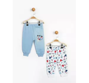Набор штанов Mickey Mouse Disney 2 шт 6-9 мес (68-74 см) сине-белые MC15470