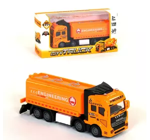 Металлический грузовик с инерционным механизмом 1:48 Kimi оранжевый 84401048