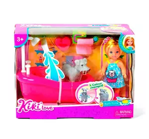 Кукла с аксессуарами Kimi ванна собачка Разноцветная 6990298434370