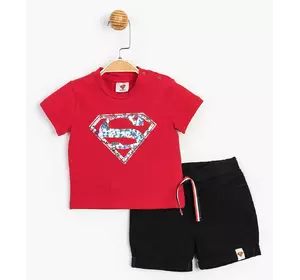 Костюм (футболка, шорты) Superman 68-74 см (6-9 мес) Cimpa SM15557 Черно-красный 8691109794550