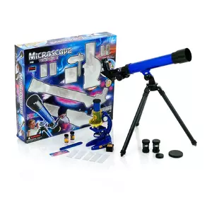 Научный набор Микроскоп+Телескоп Kimi со световым эффектом Синий 6965381400037