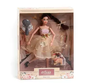 Кукла с аксессуарами 30 см Kimi Принцесса стиля Питомец Розово-бежевый 4660012546130