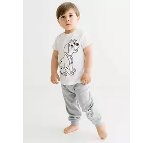 Костюм (футболка, шорты) 101 Dalmatians 86 см (1 год) Disney DL17604 Бело-серый 8691109886828