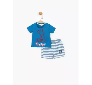 Костюм (футболка, шорты) Mickey Mouse Disney 6-9 мес (68-74 см) бело-синий MC15450