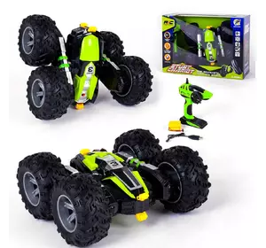 Машинка-перевертыш на радиоуправлении Kimi со световым эффектом Черно-салатовая 6968154080900 Машинка-перевертыш на радиоуправлении Kimi со световым эффектом Черно-салатовая 6968154080900